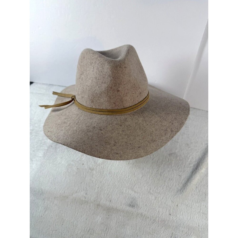Altard State 100% Wool Brick Brown Hat Brim Sz‎ 14-3-4 Packable Leather Accent